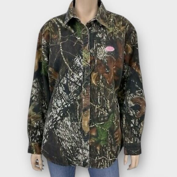 Mossy Oak Camo Outdoor Hunting Blouse Women’s Size M - Picture 1 of 6